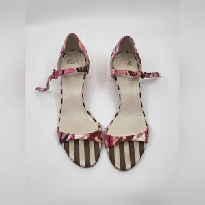 Frances Valentine Multicolor Striped Heels